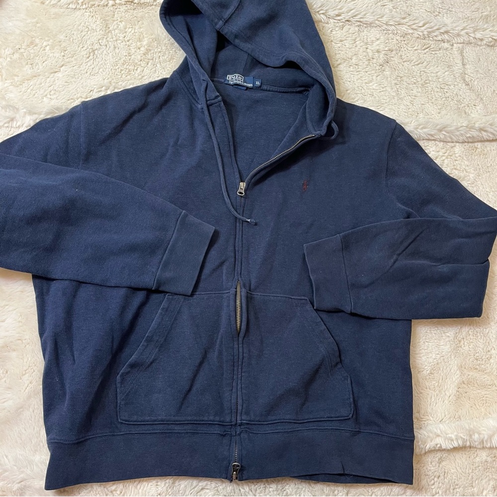 Mens xl polo Ralph Lauren hoodie jacket navy blue